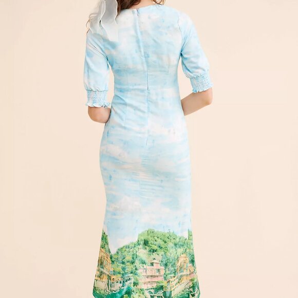 NWOT Anthropologie Never Fully Dressed Scenery May Midi Dress - Picture 2 of 9